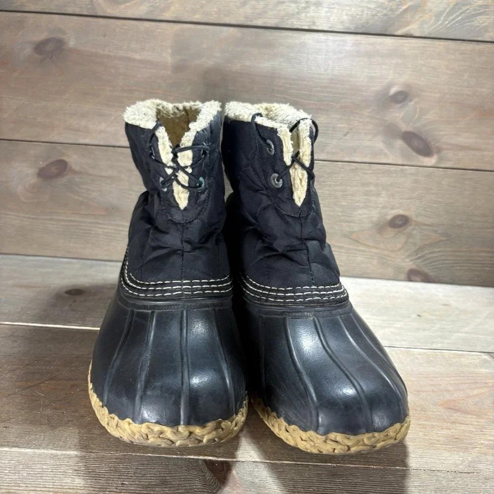 ll bean duck boots womens size 9 shoes black quilted sherpa winter hunting